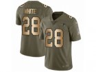 Men Nike New England Patriots #28 James White Limited Olive Gold 2017 Salute to Service NFL Jersey