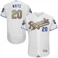 Kansas City Royals #20 Frank White White 2015 World Series Champions Gold Program FlexBase Authentic Stitched MLB Jersey