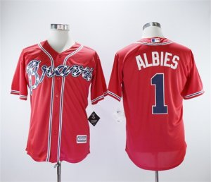 Atlanta Braves #1 Ozzie Albies Red Cool Base Jersey