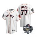 Astros# 77 Luis Garcia White Nike 2022 World Series Cool Base Jersey