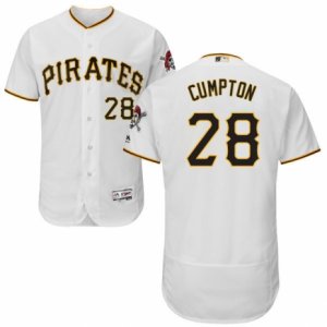 Men\'s Majestic Pittsburgh Pirates #28 Brandon Cumpton White Flexbase Authentic Collection MLB Jersey