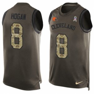 Mens Nike Cleveland Browns #8 Kevin Hogan Limited Green Salute to Service Tank Top NFL Jersey