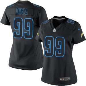 Women Nike San Diego Chargers #99 Joey Bosa Black Impact Stitched NFL Limited Jersey