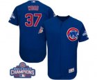 Mens Majestic Chicago Cubs #37 Travis Wood Royal Blue 2016 World Series Champions Flexbase Authentic Collection MLB Jersey