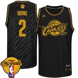 Men\'s Adidas Cleveland Cavaliers #2 Kyrie Irving Swingman Black Precious Metals Fashion 2016 The Finals Patch NBA Jersey