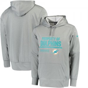 Men\'s Miami Dolphins Nike Gray Circuit Property Of Performance Pullover Hoodie