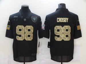 Nike Raiders #98 Maxx Crosby Black Camo 2020 Salute To Service Limited Jersey