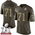 Mens Nike New England Patriots #71 Cameron Fleming Limited Green Salute to Service Super Bowl LI 51 NFL Jersey