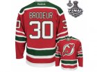 NHL New Jersey Devils 30 Martin Brodeur Red-Green 2012 Stanley Cup Finals Hockey Jersey