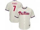 Youth Philadelphia Phillies #7 Maikel Franco Cream Cool Base Stitched MLB Jersey