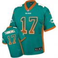 Nike Miami Dolphins #17 Ryan Tannehill Aqua Green Jersey(Elite Drift Fashion)