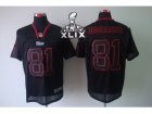 2015 Super Bowl XLIX Nike NFL new england patriots #81 hernandez black jerseys[Elite lights out]