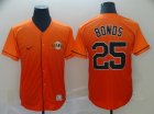 Giants #25 Barry Bonds Orange Drift Fashion Jersey
