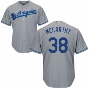 Men\'s Majestic Los Angeles Dodgers #38 Brandon McCarthy Replica Grey Road Cool Base MLB Jersey