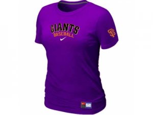 Women San Francisco Giants Nike Purple Short Sleeve Practice T-Shirt