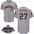 Astros #27 Jose Altuve Grey Flexbase Authentic Collection 2017 World Series Champions Stitched MLB Jersey