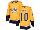 Men Adidas Nashville Predators #10 Colton Sissons Yellow Home Authentic Stitched NHL Jersey