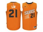 Mens Phoenix Suns #21 Alex Len adidas Orange Swingman Alternate Jersey
