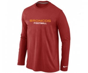Nike Denver Broncos Authentic font Long Sleeve T-Shirt Red