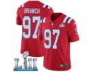 Youth Nike New England Patriots #97 Alan Branch Red Alternate Vapor Untouchable Limited Player Super Bowl LII NFL Jersey