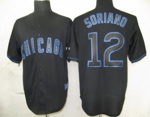 mlb chicago cubs #12 soriano black fashion