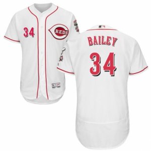 Men\'s Majestic Cincinnati Reds #34 Homer Bailey White Flexbase Authentic Collection MLB Jersey