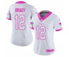 Women's Nike New England Patriots #12 Tom Brady Limited Rush Fashion Pink NFL Jersey