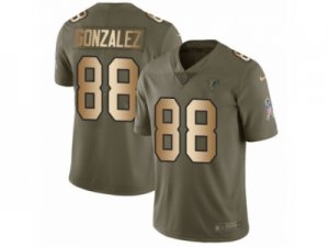 Men Nike Atlanta Falcons #88 Tony Gonzalez Limited Olive Gold 2017 Salute to Service NFL Jersey