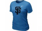 Women MLB San Francisco Giants Heathered L.blue Nike Blended T-Shirt