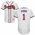 Men's Majestic Atlanta Braves #1 Erick Aybar White Flexbase Authentic Collection MLB Jersey