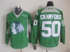 NHL Chicago Blackhawks #50 Corey Crawford Training green jerseys