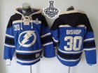 NHL Tampa Bay Lightning #30 Ben Bishop Blue Sawyer Hooded Sweatshirt 2015 Stanley Cup jerseys