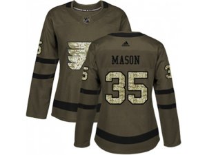 Women Adidas Philadelphia Flyers #35 Steve Mason Green Salute to Service Stitched NHL Jersey