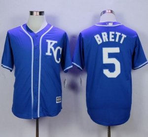 Kansas City Royals #5 George Brett Blue Alternate 2 New Cool Base Stitched MLB Jersey