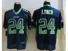 Nike Seattle Seahawks #24 Lynch Blue Jerseys(Drift Fashion Elite)