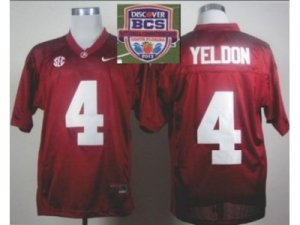 2013 BCS National Championship Alabama Crimson #4 Yeldon Red Authentic NCAA Football Jerseys