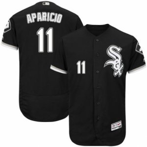 Men\'s Majestic Chicago White Sox #11 Luis Aparicio Black Flexbase Authentic Collection MLB Jersey