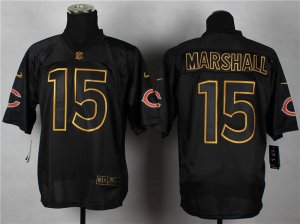 Nike chicago bears #15 brandon marshall black jerseys[Elite gold lettering fashion]