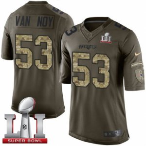 Mens Nike New England Patriots #53 Kyle Van Noy Limited Green Salute to Service Super Bowl LI 51 NFL Jersey