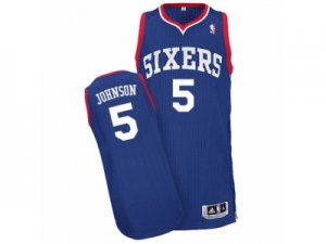 Men Adidas Philadelphia 76ers #5 Amir Johnson Authentic Royal Blue Alternate NBA Jersey