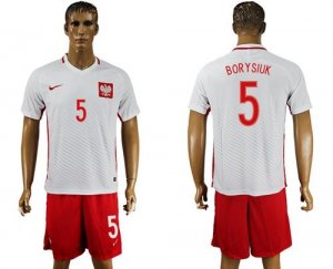 Poland #5 Borysiuk Home Soccer Country Jersey