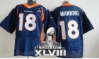 Nike Denver Broncos #18 Peyton Manning Navy Blue Alternate Super Bowl XLVIII NFL Jersey(2014 New Elite)