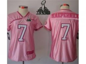 2013 Nike Super Bowl XLVII NFL Women San Francisco 49ers #7 Colin Kaepernick Pink Jerseys