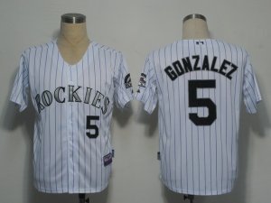 MLB Colorado Rockies #5 Gonzalez White[Cool Base]