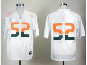 NCAA Miami Hurricanes #52 Ray Lewis White Pro Combat College Football