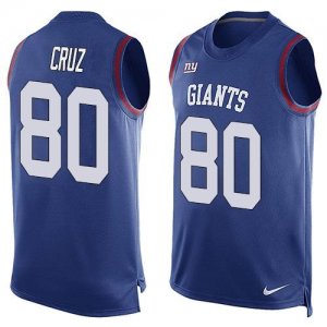 Nike New York Giants #80 Victor Cruz Royal Blue Team Color Men Stitched NFL Limited Tank Top Jersey