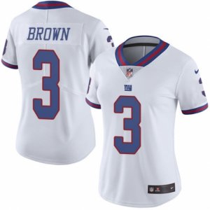 Women\'s Nike New York Giants #3 Josh Brown Limited White Rush NFL Jersey