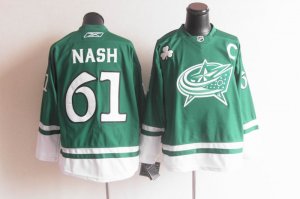 nhl columbus blue jackets #61 nash green