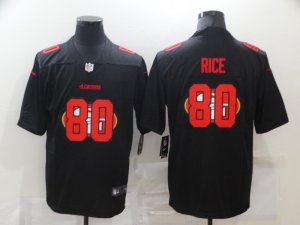 Nike 49ers #80 Jerry Rice Black Shadow Logo Limited Jersey