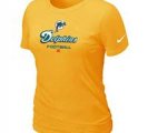 Women Miami Dolphins Yellow T-Shirt